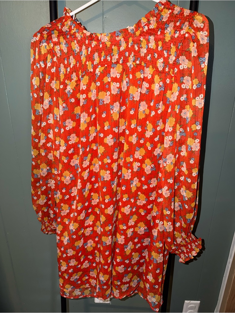 Umgee Red Floral Dress NWWOTT